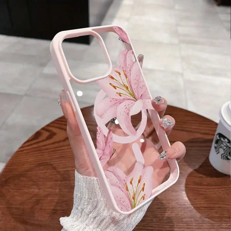 Pink Lily MagSafe iPhone Case