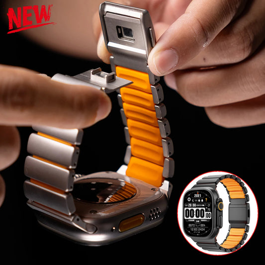 Titanium Magnetic Silicone Apple Watch Band