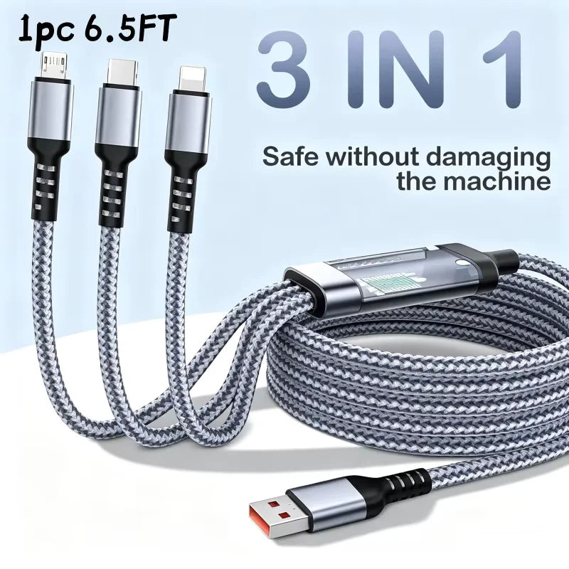 3-in-1 Braided Multi Device Charge Cable